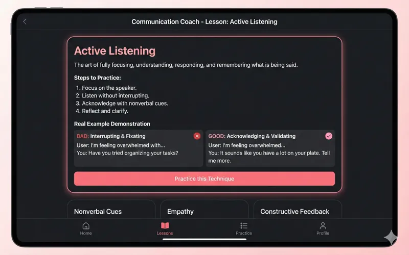 AI Communication Coach techniques