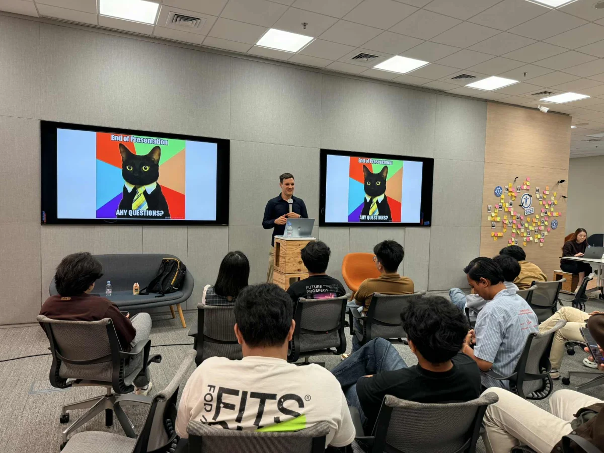 Zsolt presenting with meme