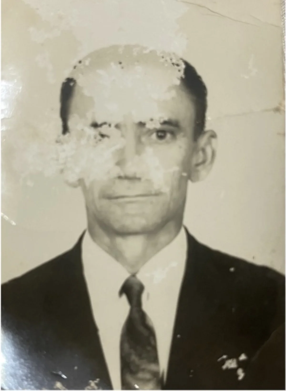 Damaged photo before restoration